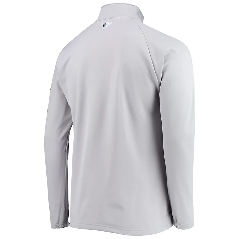 Columbia Ohio State Buckeyes Terminal Tackle Fleece Raglan Omni-Shade Quarter-Zip Jacket