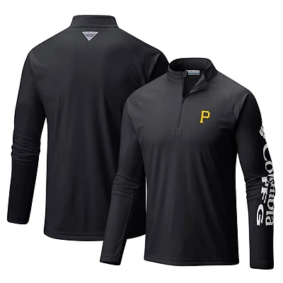 Columbia Pittsburgh Pirates Terminal Tackle Omni-Shade Raglan Quarter-Zip Pullover Top