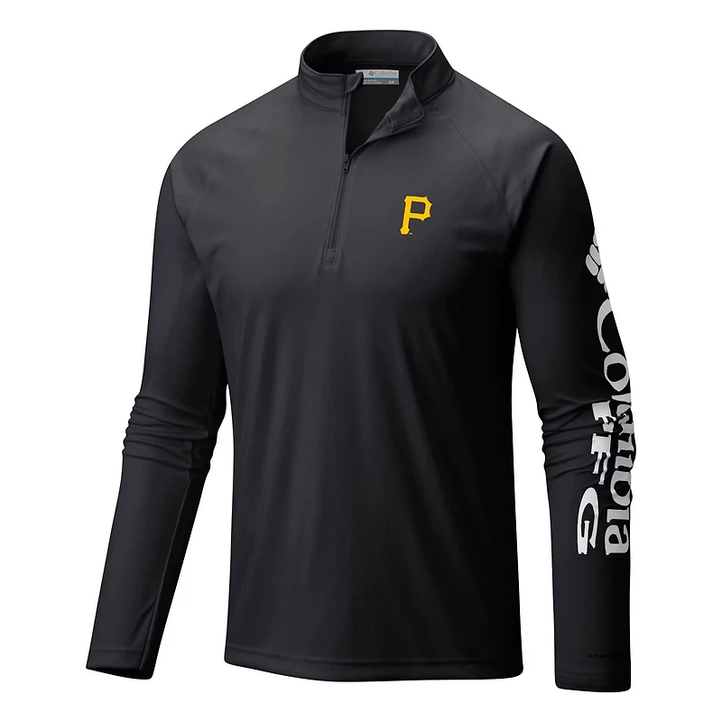 Columbia Pittsburgh Pirates Terminal Tackle Omni-Shade Raglan Quarter-Zip Pullover Top