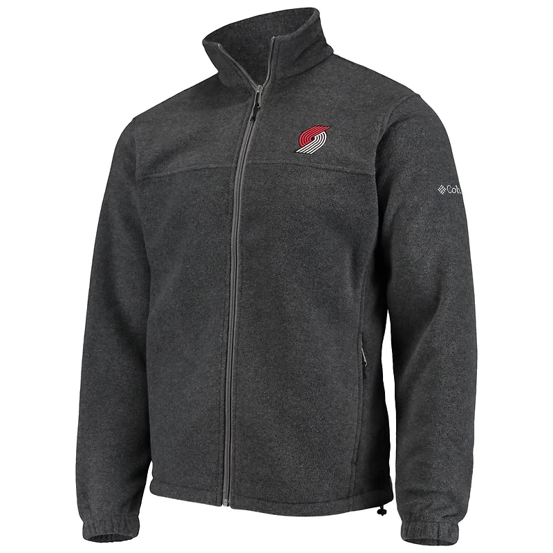 Columbia Portland Trail Blazers Heathered Charcoal Flanker Full-Zip Jacket