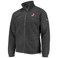 Columbia Portland Trail Blazers Heathered Charcoal Flanker Full-Zip Jacket