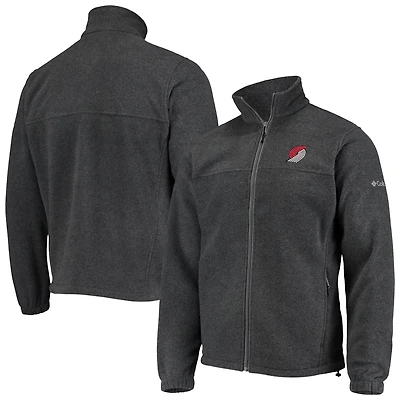Columbia Portland Trail Blazers Heathered Charcoal Flanker Full-Zip Jacket