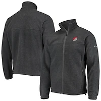 Columbia Portland Trail Blazers Heathered Charcoal Flanker Full-Zip Jacket