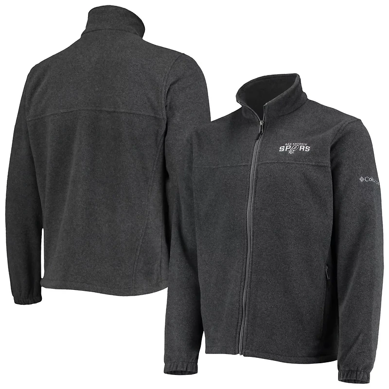 Columbia San Antonio Spurs Heathered Charcoal Flanker Full-Zip Jacket