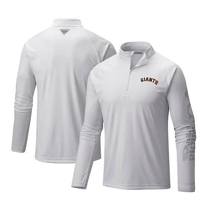 Columbia San Francisco Giants Terminal Tackle Omni-Shade Raglan Quarter-Zip Pullover Top
