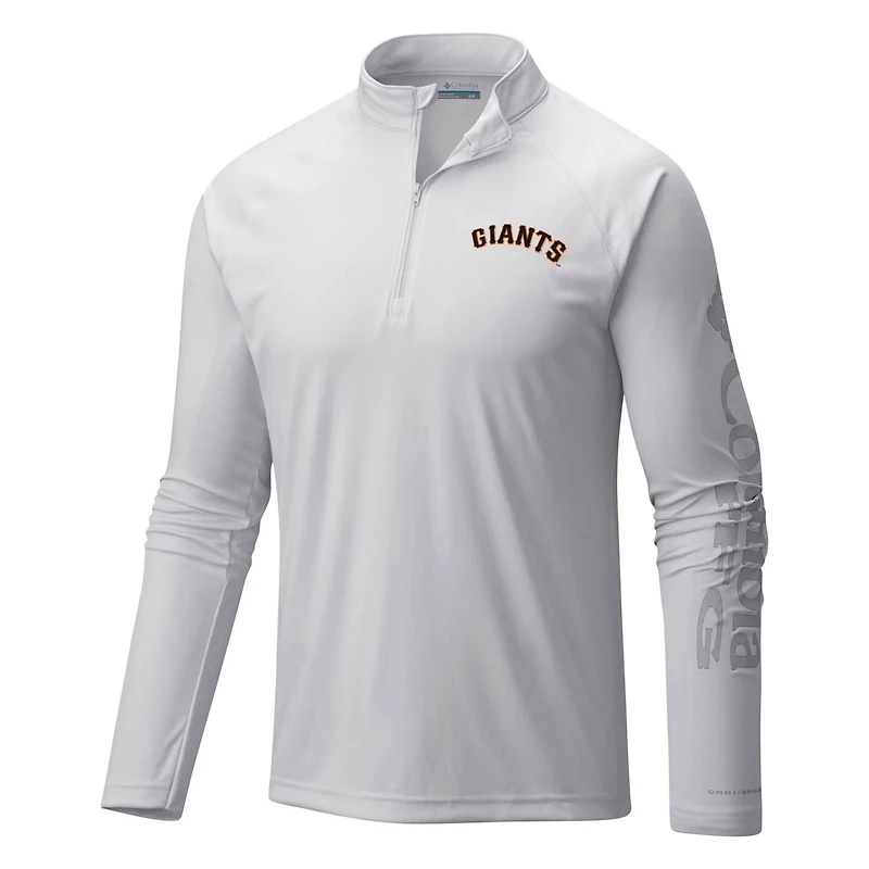Columbia San Francisco Giants Terminal Tackle Omni-Shade Raglan Quarter-Zip Pullover Top