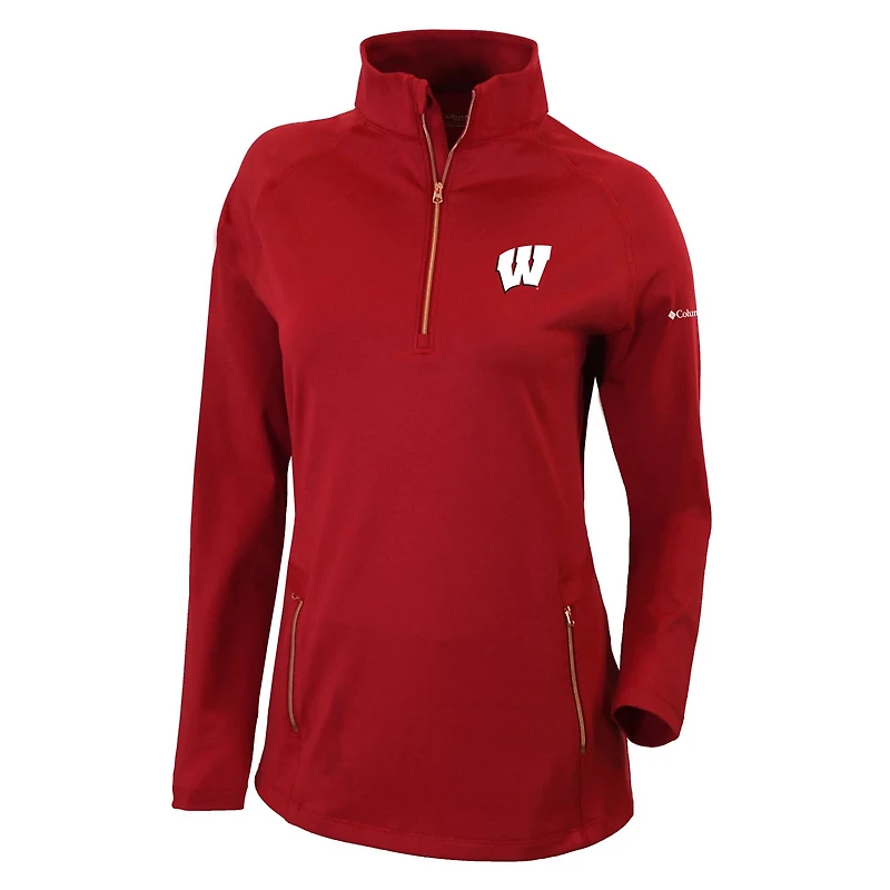 Columbia Wisconsin Badgers Outward Nine Quarter-Zip Pullover Top