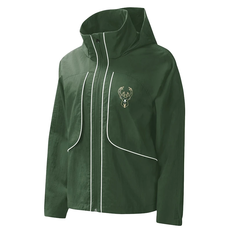 G-III 4Her by Carl Banks Hunter Milwaukee Bucks Last Shot Full-Zip Hoodie
