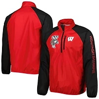 G-III Sports by Carl Banks /Black Wisconsin Badgers Point Guard Raglan Half-Zip Jacket