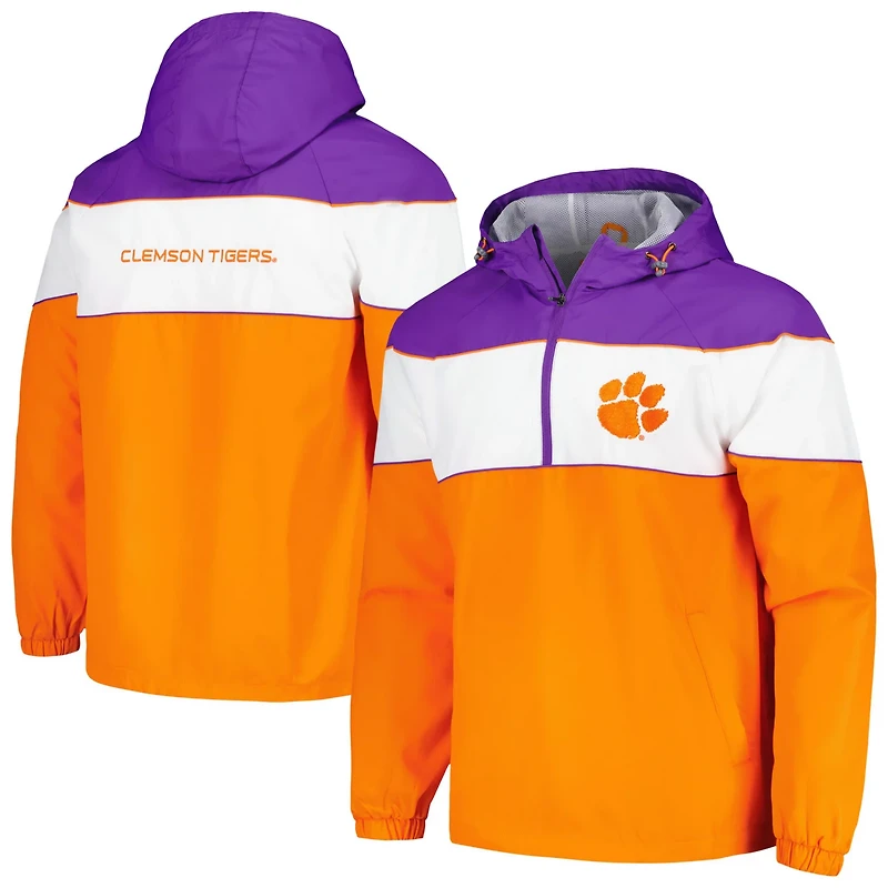 G-III Sports by Carl Banks Clemson Tigers Center Line Half-Zip Raglan Hoodie Jacket