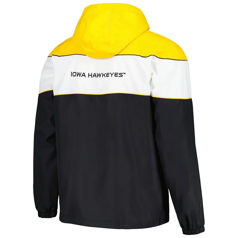 G-III Sports by Carl Banks Iowa Hawkeyes Center Line Half-Zip Raglan Hoodie Jacket