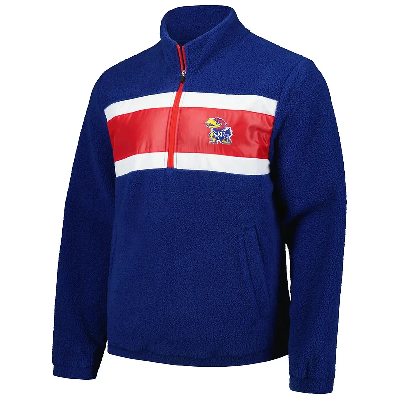 G-III Sports by Carl Banks Kansas Jayhawks Pinch Runner Half-Zip Top
