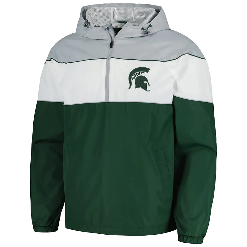 G-III Sports by Carl Banks Michigan State Spartans Center Line Half-Zip Raglan Hoodie Jacket