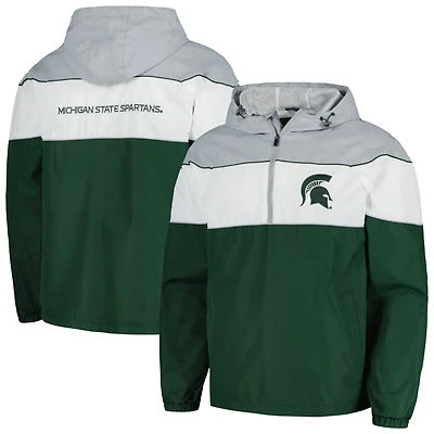 G-III Sports by Carl Banks Michigan State Spartans Center Line Half-Zip Raglan Hoodie Jacket
