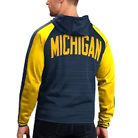 G-III Sports by Carl Banks Michigan Wolverines Neutral Zone Raglan Full-Zip Track Jacket Hoodie