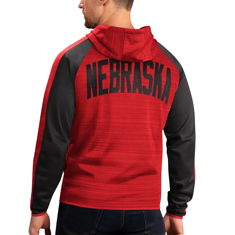 G-III Sports by Carl Banks Nebraska Huskers Neutral Zone Raglan Full-Zip Track Jacket Hoodie