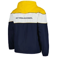 G-III Sports by Carl Banks West Virginia Mountaineers Center Line Half-Zip Raglan Hoodie Jacket