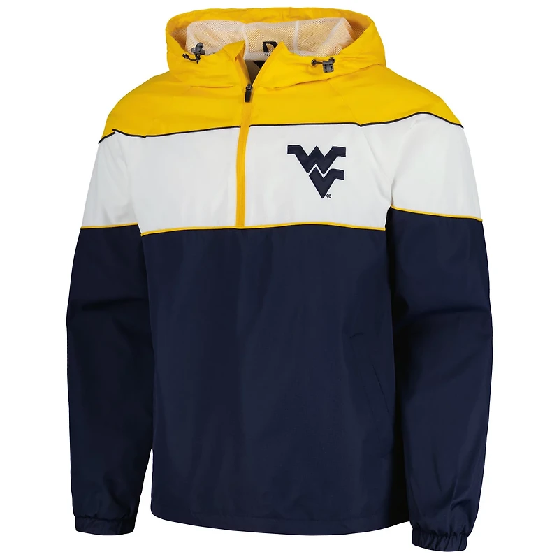 G-III Sports by Carl Banks West Virginia Mountaineers Center Line Half-Zip Raglan Hoodie Jacket