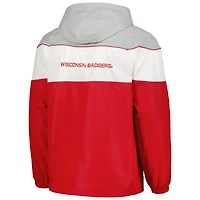 G-III Sports by Carl Banks Wisconsin Badgers Center Line Half-Zip Raglan Hoodie Jacket