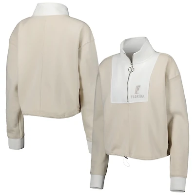 Gameday Couture /White Florida Gators Color-Block Quarter-Zip Jacket