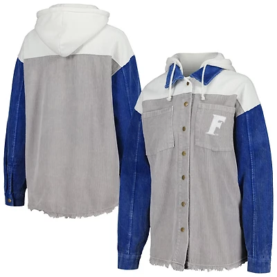 Gameday Couture Florida Gators Vintage Wash Corduroy Full-Snap Hooded Shacket