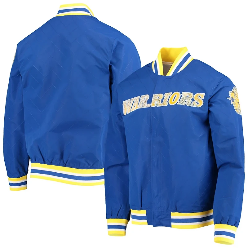 Golden State Warriors Mitchell  Ness Hardwood Classics 75th Anniversary Authentic Warmup Full-Snap Jacket