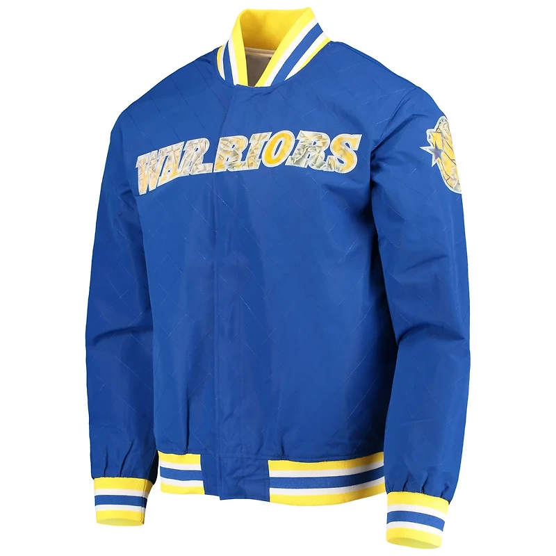 Golden State Warriors Mitchell  Ness Hardwood Classics 75th Anniversary Authentic Warmup Full-Snap Jacket