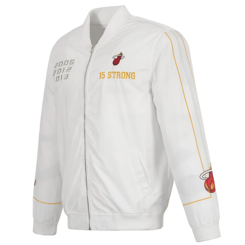 JH Design Miami Heat 2022/23 City Edition Full-Zip Nylon Bomber Jacket