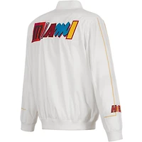 JH Design Miami Heat 2022/23 City Edition Full-Zip Nylon Bomber Jacket