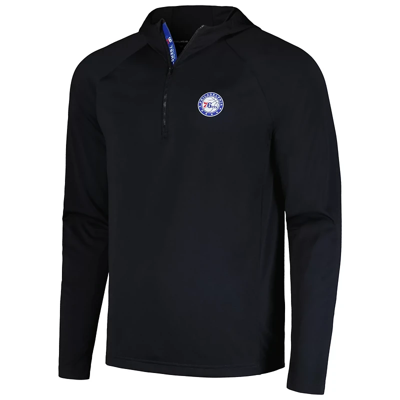 Levelwear Philadelphia 76ers Zander Hoodie Raglan Quarter-Zip Top