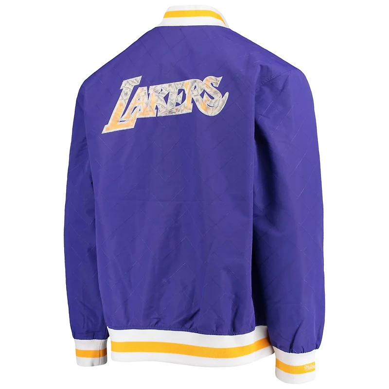 Los Angeles Lakers Mitchell Ness Hardwood Classics 75th Anniversary Authentic Warmup Full-Snap Jacket