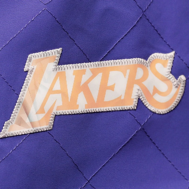 Los Angeles Lakers Mitchell Ness Hardwood Classics 75th Anniversary Authentic Warmup Full-Snap Jacket