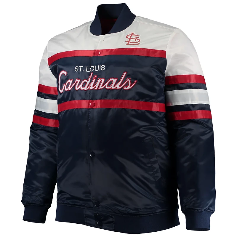 Mitchell  Ness /Red St Louis Cardinals Big Tall Coaches Satin Full-Snap Jacket