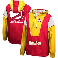 Mitchell  Ness /Yellow Atlanta Hawks Hardwood Classics Highlight Reel Windbreaker Half-Zip Hoodie Jacket