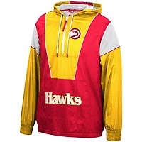 Mitchell  Ness /Yellow Atlanta Hawks Hardwood Classics Highlight Reel Windbreaker Half-Zip Hoodie Jacket