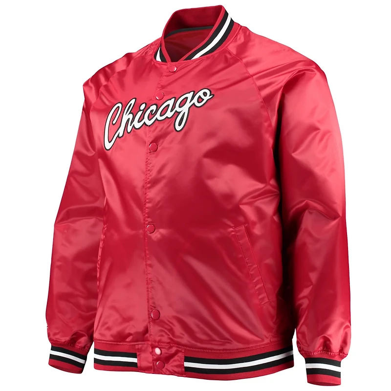 Mitchell  Ness Chicago Bulls Big Tall Hardwood Classics Raglan Satin Full-Snap Jacket