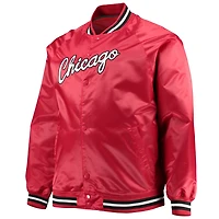 Mitchell  Ness Chicago Bulls Big Tall Hardwood Classics Raglan Satin Full-Snap Jacket