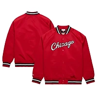 Mitchell  Ness Chicago Bulls Hardwood Classics Throwback Wordmark Raglan Full-Snap Jacket