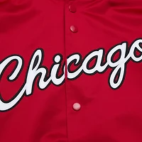 Mitchell  Ness Chicago Bulls Hardwood Classics Throwback Wordmark Raglan Full-Snap Jacket