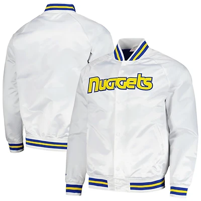 Mitchell  Ness Denver Nuggets Hardwood Classics Throwback Wordmark Raglan Full-Snap Jacket