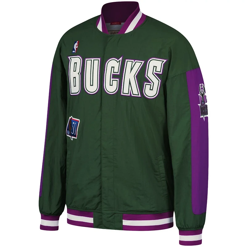Mitchell  Ness Hunter Milwaukee Bucks Hardwood Classics Authentic Warm-Up Full-Snap Jacket