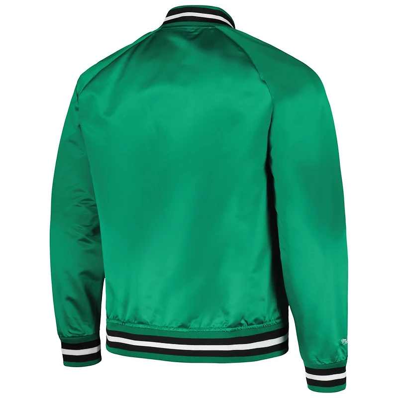 Mitchell  Ness Kelly Boston Celtics Hardwood Classics Throwback Wordmark Raglan Full-Snap Jacket