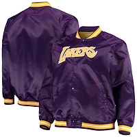 Mitchell  Ness Los Angeles Lakers Big Tall Hardwood Classics Raglan Satin Full-Snap Jacket