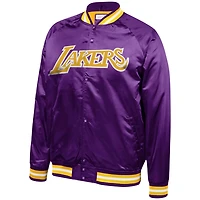 Mitchell  Ness Los Angeles Lakers Throwback Wordmark Satin Full-Snap Raglan Jacket