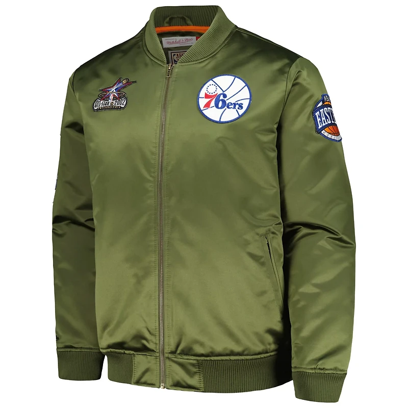 Mitchell  Ness Philadelphia 76ers Hardwood Classics Retro Satin Full-Zip Jacket