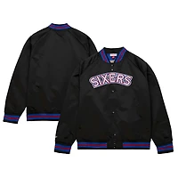 Mitchell  Ness Philadelphia 76ers Hardwood Classics Throwback Wordmark Raglan Full-Snap Jacket