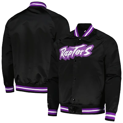 Mitchell  Ness Toronto Raptors Hardwood Classics Throwback Wordmark Raglan Full-Snap Jacket