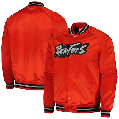 Mitchell Ness Toronto Raptors Hardwood Classics Throwback Wordmark Raglan Full-Snap Jacket