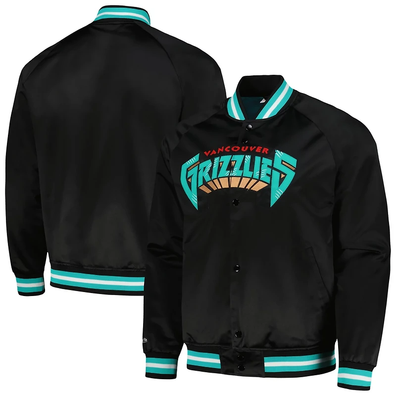 Mitchell Ness Vancouver Grizzlies Hardwood Classics Throwback Wordmark Raglan Full-Snap Jacket