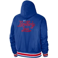 Nike /Red Philadelphia 76ers 2022/23 City Edition Courtside Bomber Full-Zip Hoodie Jacket